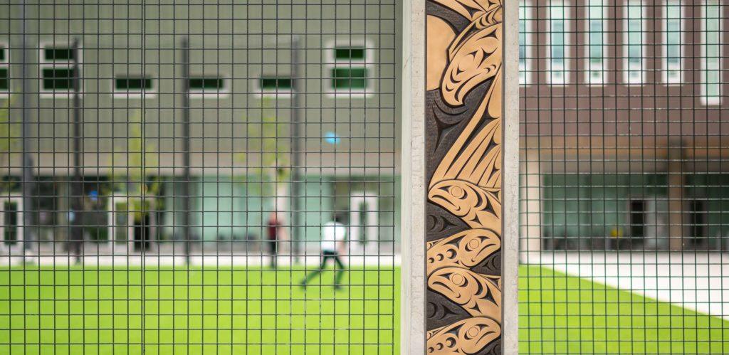 Detail of ʔəlqsən (Point Grey), an art installation on the UBC Vancouver campus