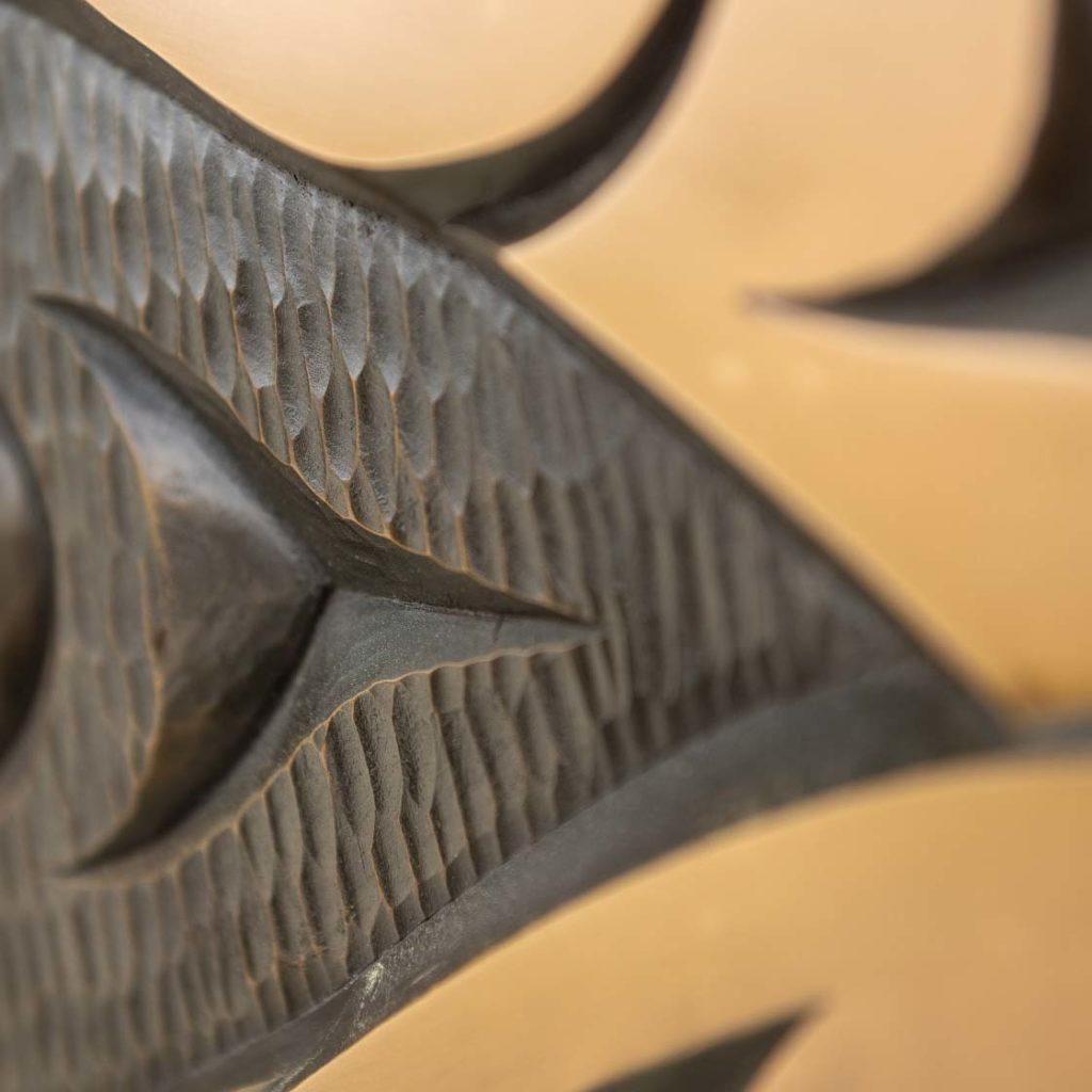 Detail of ʔəlqsən (Point Grey), an art installation on the UBC Vancouver campus