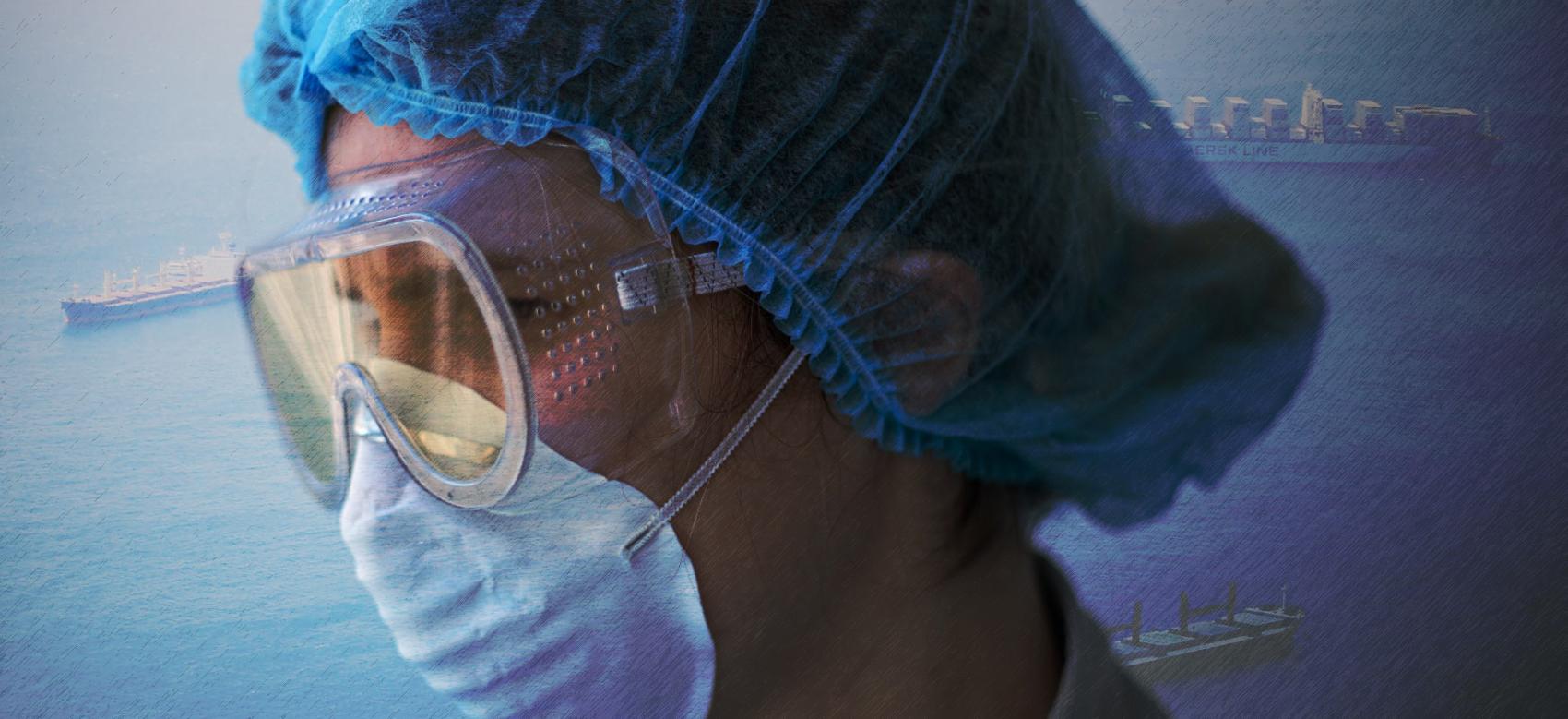 Illustration showing how trade restrictions have worsened the shortage of PPE during the pandemic