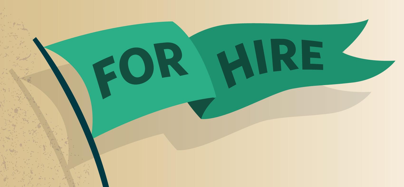 An illustration of a "for hire" flag