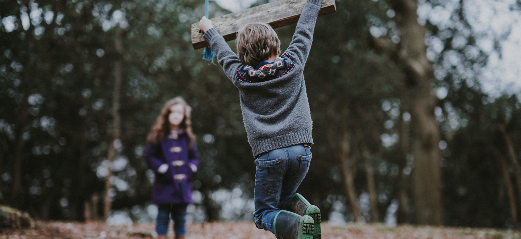 Children playing in backyard.