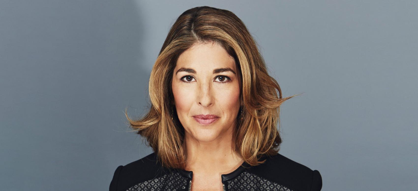 Photo of writer Naomi Klein looking into the camera