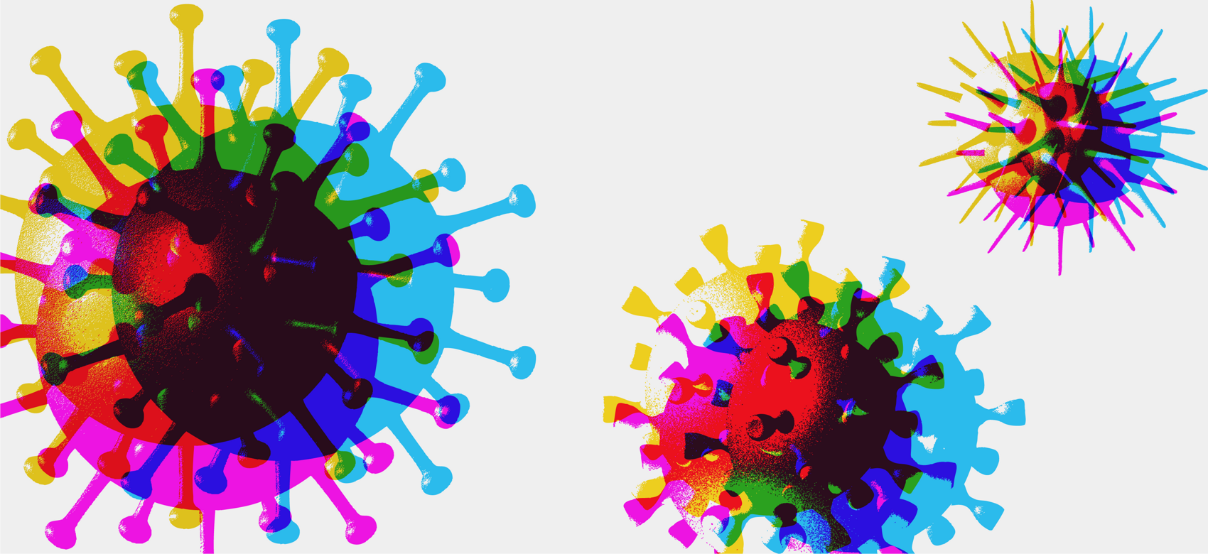 An illustrated photo of new variants of the Omicron virus.