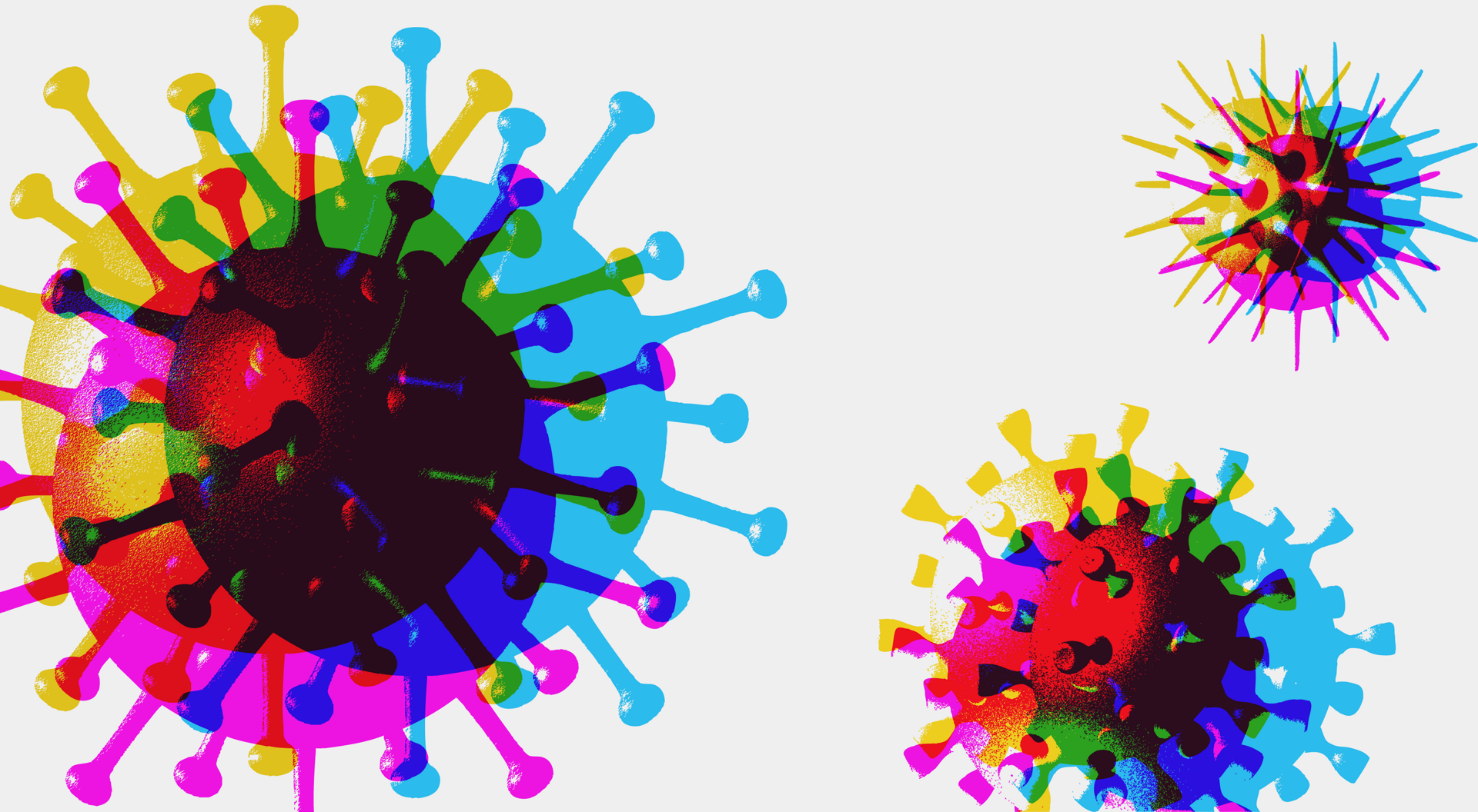 An illustrated photo of new variants of the Omicron virus.