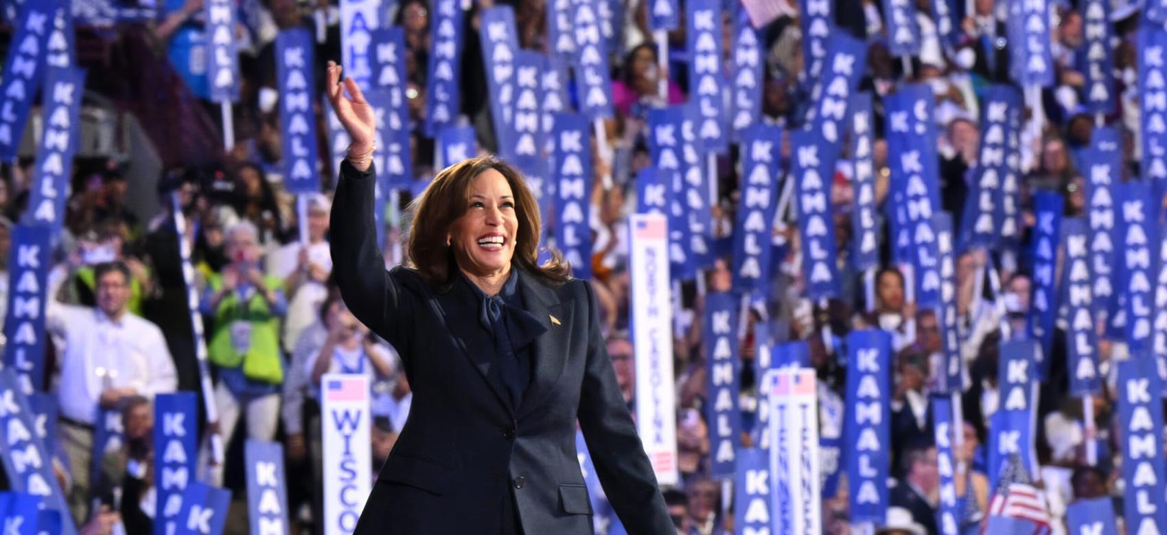 US Vice President and 2024 Democratic presidential candidate Kamala Harris