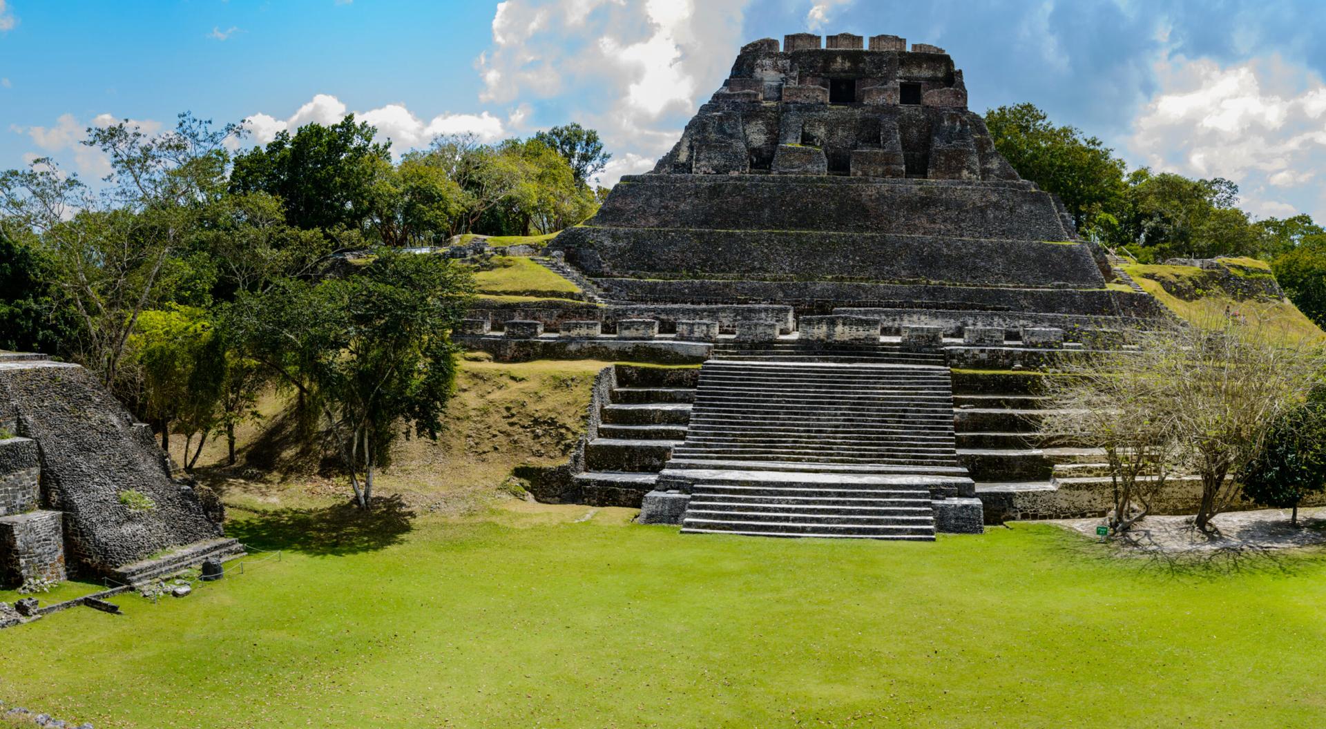 Archeological site of the Mayan ruins of Xunantunich (Stone Lady) in Belize, Central America