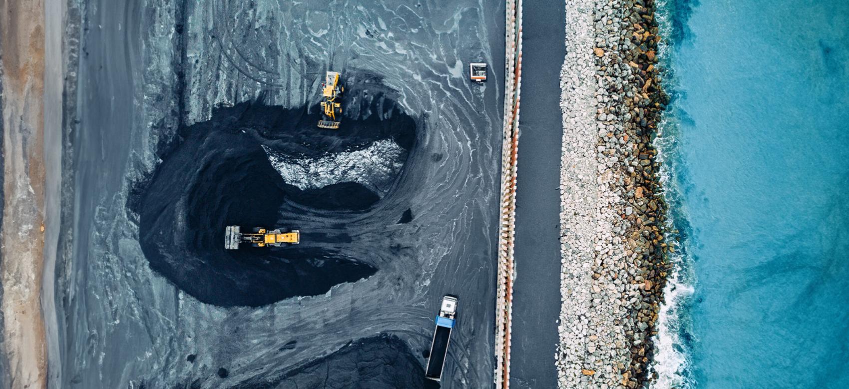 Aerial view of a coal mine in Spain