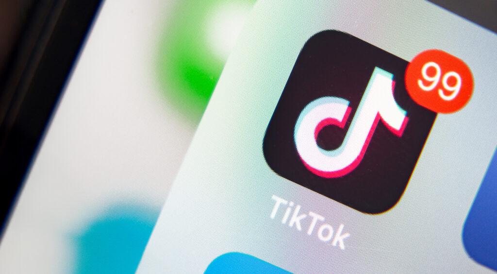 TikTok and Facebook application on screen Apple iPhone